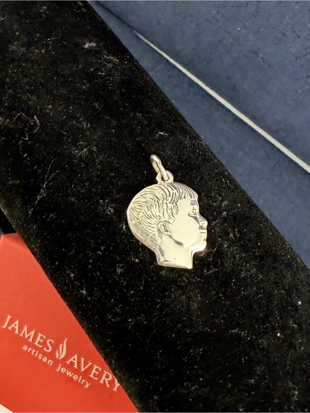 JAMES AVERY Sterling Silver Boy's Head Side Profile Charm Pendant